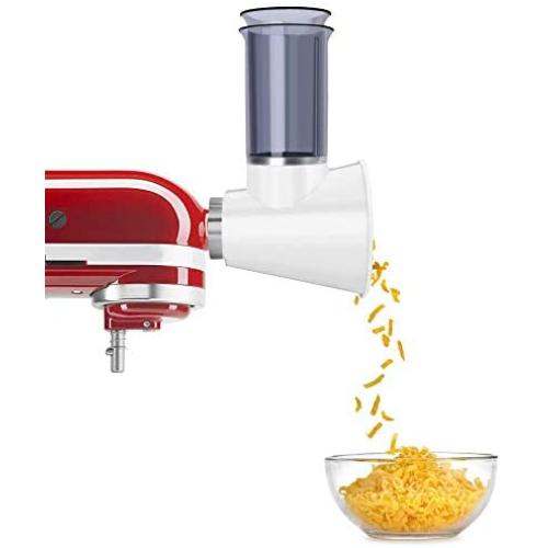 Slicer/Shredder Attachment for KitchenAid Stand Mixers,Cheese Grater Attachment Vegetable Slicer Attachment for KitchenAid,Salad Maker(White)