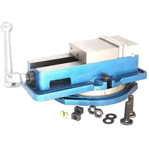 HFS (Tm) 3'' Milling Machine Lockdown Vise -Swiveling Base - Hardened Metal - CNC Vise HFS (Tm) 3'' Milling Machine Lockdown Vise -Swiveling Base - Hardened Metal - CNC Vise