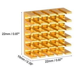 uxcell Electronic Radiators Heatsink for MOS GPU IC Chip Golden 22 x 22 x 10 mm 5pcs