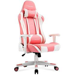 Gtracing Gaming Chair Racing Office Computer Ergonomic Video Game Chair Backrest and Seat Height Adjustable Swivel Recliner with Headrest and Lumbar Pillow Esports Chair (Pink)