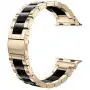 Wearlizer Compatible with Apple Watch Band 38mm 40mm for iWatch SE Womens Stainless Steel Wristbands Champagne Metal, Black Resin Replacement Classic Bracelet Clasp Series 6 5 4 3 2 1 Sport Wearlizer Compatible with Apple Watch Band 38mm 40mm for iWatch SE Womens Stainless Steel Wristbands Champagne Metal, Black Resin Replacement Classic Bracelet Clasp Series 6 5 4 3 2 1 Sport