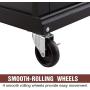 HOMCOM Wood Stainless Steel Multi- Storage Rolling Kitchen Island Utility Cart with Wheels - Black