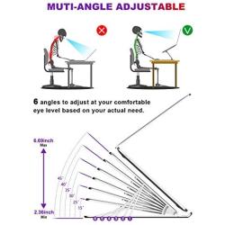 Laptop Stand, brocoon Portable Tablet Computer Laptop Mount for Desk, Ergonomic Aluminum Foldable Laptop Riser with 6 Levels Height Adjustment, Fully Collapsible, Compatible for 10-15.6”