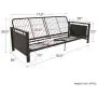 DHP Henley Metal Arm Futon Frame, Industrial Loft Design, Converts to Sleeper, Black Sturdy Metal