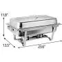 Rectangular Chafing Dish Full Size Chafer Dish Set 4 Pack of 8 Quart Stainless Steel Frame (4)