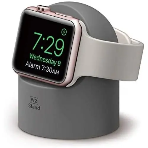 elago W2 Charger Stand Compatible with Apple Watch Series 6/SE/5/4/3/2/1 (44mm, 42mm, 40mm, 38mm), Durable Silicone, Compatible with Nightstand Mode (Dark Grey) elago W2 Charger Stand Compatible with Apple Watch Series 6/SE/5/4/3/2/1 (44mm, 42mm, 40mm, 38mm), Durable Silicone, Compatible with Nightstand Mode (Dark Grey)