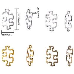 PH PandaHall 60 pcs 4 Colors Tibetan Style Alloy Autism Awareness Charms Puzzle Piece Metal Link for Bracelet Jewelry DIY Craft Making