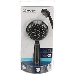 Moen 23046BRB Banbury 5-Spray Hand Shower with Hose and Bracket, 4-Inch Diameter, 4 Inch, Mediterranean Bronze