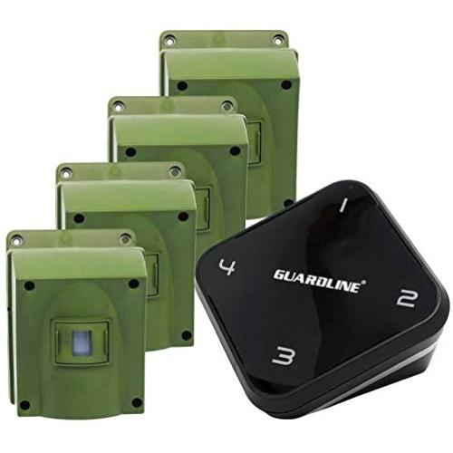 1/4 Mile Long Range Driveway Alarm by Guardline (Receiver + 4 sensors)