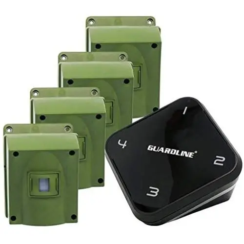 1/4 Mile Long Range Driveway Alarm by Guardline (Receiver + 4 sensors) 1/4 Mile Long Range Driveway Alarm by Guardline (Receiver + 4 sensors)