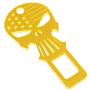 Seat Belt Buckle Alarm Stopper - Metal Seatbelt Silencer Bottle Opener Keychain for All Vehicles - Universal Seat Belt Clip for Cars - Sturdy Metal Car Seat Belt Silencers - Skull (Pearl Gold)