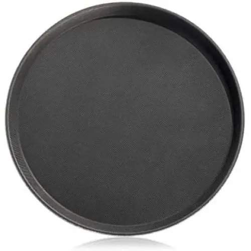 New Star Foodservice 25033 Restaurant Grade Non-Slip Tray, Plastic, Rubber Lined, Round, 14'' Inch, Black New Star Foodservice 25033 Restaurant Grade Non-Slip Tray, Plastic, Rubber Lined, Round, 14'' Inch, Black