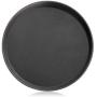 New Star Foodservice 25033 Restaurant Grade Non-Slip Tray, Plastic, Rubber Lined, Round, 14'' Inch, Black