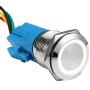 ESUPPORT Stainless Steel 19mm 12V 5A Car White Light Angel Eye Metal Push Button Switch Socket