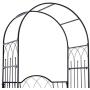 Outsunny Outdoor Garden Arbor Arch Steel Metal with Bench Seat - Black