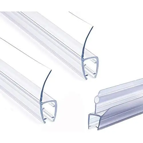 1/4'' Frameless Glass Shower Door Bottom Seal, Weather Stripping Seal Sweep with Drip Rail for 1/4 Inch(6mm) Glass, 39''Long J+ 2PCS x 39'' Long H-Type (H+J-Type)