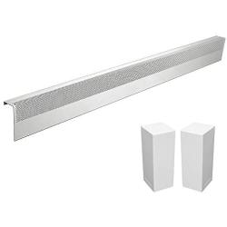 Baseboarders Basic Series Galvanized Steel Easy Slip-On Baseboard Heater Cover in White (6 ft, Cover + L&R End Caps)