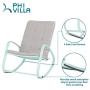 PHI VILLA Outdoor Patio Metal Rocking Chair, Padded Modern Rocker Chairs with Cushion, Support 301lbs for Porch, Deck, Balcony or Indoor Use (1PCS, Green)