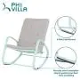 PHI VILLA Outdoor Patio Metal Rocking Chair, Padded Modern Rocker Chairs with Cushion, Support 301lbs for Porch, Deck, Balcony or Indoor Use (1PCS, Green)