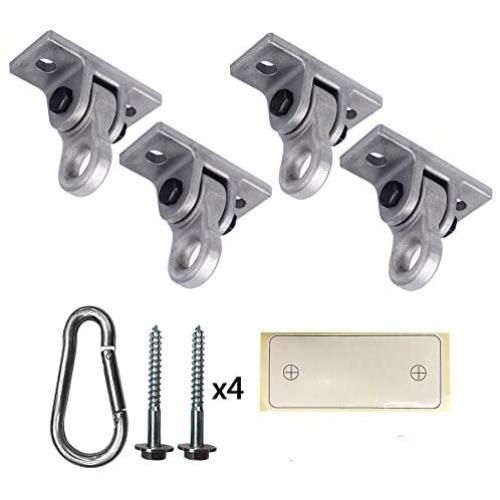 ABUSA Heavy Duty White Metal Color Swing Hangers Screws Bolts Included Over 5000 lb Capacity Playground Porch Yoga Seat Trapeze Wooden Sets Indoor Outdoor (4 Pack)