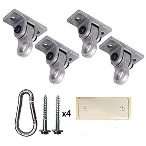 ABUSA Heavy Duty White Metal Color Swing Hangers Screws Bolts Included Over 5000 lb Capacity Playground Porch Yoga Seat Trapeze Wooden Sets Indoor Outdoor (4 Pack) ABUSA Heavy Duty White Metal Color Swing Hangers Screws Bolts Included Over 5000 lb Capacity Playground Porch Yoga Seat Trapeze Wooden Sets Indoor Outdoor (4 Pack)