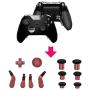Replacement 12 Pieces in 1 - Metal Mod 6 Swap Thumbsticks Joysticks, Metal 4 Paddles & 2 Dpads with T8 Tool for Xbox One Elite Controller - Red