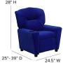 Flash Furniture Contemporary Blue Microfiber Kids Recliner with Cup Holder