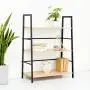 C-Hopetree Ladder Bookshelf - 3 Tier Bookcase Display Shelf - Black Metal Frame C-Hopetree Ladder Bookshelf - 3 Tier Bookcase Display Shelf - Black Metal Frame