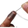 6 Pieces Sewing Thimble Finger Protector Fingertip Thimble Adjustable Finger Metal Shield Protector for Sewing Embroidery Needlework Retro Hand Working