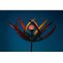 The Original Solar Multi-Color Tulip Wind Spinner-Solar Powered Glass Ball Emits Color-Changing Light - Made of Metal and Steel