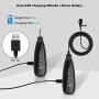Wireless Microphone System,KIMAFUN 2.4G Wireless Lavalier Microphone with Lavalier Lapel Mics,Wireless Transmitter & Receiver for Computer,Speaker,Phone,Camera,Teaching and Public Speaking,G130