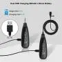 Wireless Microphone System,KIMAFUN 2.4G Wireless Lavalier Microphone with Lavalier Lapel Mics,Wireless Transmitter & Receiver for Computer,Speaker,Phone,Camera,Teaching and Public Speaking,G130