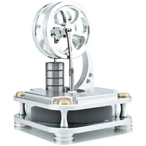 DjuiinoStar Stirling Engine, Solid Metal Construction (CNC Machined): an Interesting Working Model That Will Accompany with You for Years! Unique Gift for Engineers DjuiinoStar Stirling Engine, Solid Metal Construction (CNC Machined): an Interesting Working Model That Will Accompany with You for Years! Unique Gift for Engineers