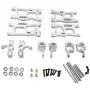 Tongina Upgrade Metal Front/Rear Swing Arms & Steering Hub C Seat Parts Kit for WLtoys 144001 RC Car Replacements - Silver Tongina Upgrade Metal Front/Rear Swing Arms & Steering Hub C Seat Parts Kit for WLtoys 144001 RC Car Replacements - Silver