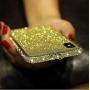 iPhone 8 Plus Diamond Bumper for Women, DMaos Sparkly Rhinestone Metal Bumper with Front and Back Glitter Sticker, Luxury for iPhone 8+ 5.5 inch - Gold