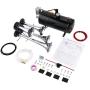 Schafter 150DB Air Horn Car Truck Train Chrome 4 Trumpet Train Air Horn 12V 150 PSI Compressor (Black)