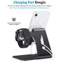 Apple Watch Stand, OMOTON 2 in 1 Universal Desktop Stand Holder for iPhone and Apple Watch Series 6/5/4/3/2/1 and Apple Watch SE (Both 38mm/40mm/42mm/44mm) (Black)