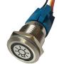 Etopar 12V 5A 19mm Car Auto Blue LED Light Lamp Headlight Push Button Stainless Steel Metal Toggle Switch Socket Plug