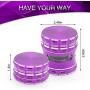Fengli High-end 2.5 Inch 5 Part Metal Herb Grinder,Larger Spice Grinder with Perfect Pollen Catcher System,Removable Mess Screen(Easy to Clean)&Pollen Scraper,Purple …