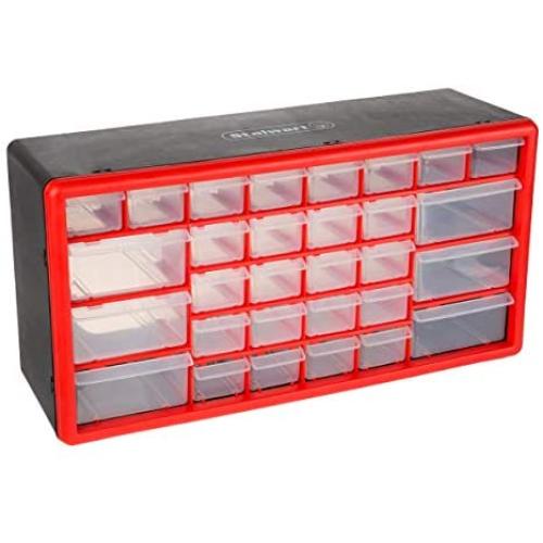 Storage Drawers-30 Compartment Organizer Desktop or Wall Mountable Container for Hardware, Parts, Craft Supplies, Beads, Jewelry, and More by Stalwart