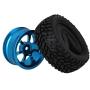 LAFEINA 1:10 RC Rally Car Tires Rubber Tires and Alloy Wheel Rims for Tamiya HSP HPI Kyosho 4WD 1:10 1:16 RC On Road Car Parts (Blue)