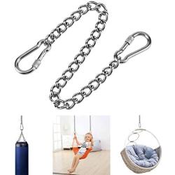 GOODTDO Swing Chair Hanging Chain, Stainless Steel Hardware Hanger String with 2 Carabiner for Porch Swing, Hammock, Rope, Tire, Punching Bags, Ceiling Mount Indoor Outdoor 330LB Capacity