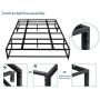 SAYGOER Queen Bed Frame Base Metal Platform Mattress Foundation Eyeglasses Shaped Frame No Box Spring Needed Heavy Duty Steel Slat Support Underbed Storage Space Noise Free Non-Slip Easy Assembly