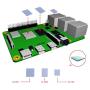 Jun-Electron for Raspberry Pi 4 Model B Case, Dual Cooling Fan, Enclosure Aluminum Alloy Case with Heatsink Pillar