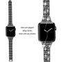 Secbolt Bling Bands Compatible Apple Watch Band 42mm 44mm Women iWatch Series 6 5 4 3 2 1 SE, Dressy Jewelry Metal Wristband Strap Diamond Rhinestone, Black
