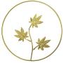 Tinsow 9.5 Inch Iron Wall Sculptures,Gold Metal Ginkgo, Maple, Monstera Leaf Wall Decor Round Wall Ornaments,Easy Installation Great for Bedroom Hanging Parts Hotel Wall Decoration (Gold, 4)