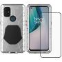 Feitenn Oneplus Nord N10 5G Metal Case, Heavy Duty Military Bumper Shockproof Rugged Defender Silicone Rubber Armor Cover Protective Outdoor Men Screen Protector for Oneplus Nord N10 5G 2020- Silver