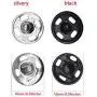 Snap Buttons100 Sets Sew-on Metal Snap Fastener Buttons Press Button for Clothing, Black and Silvery, 0.39IN Snap Buttons100 Sets Sew-on Metal Snap Fastener Buttons Press Button for Clothing, Black and Silvery, 0.39IN