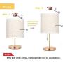 HAITRAL Bedside Table Lamp - Nightstand Lamp, Modern Desk Lamp for Bedroom, Office, College Dorm with Metal Base Fabric Lamp Shade - Gold