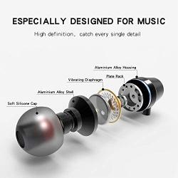 VPB Corded Earbuds HiFi Dynamic Earphones with Deep Bass Driven Noise Isolation Metal Cavity Compatible with iPhone iPad Samsung LG Tablet with Mic (4 Pairs+Microphone)